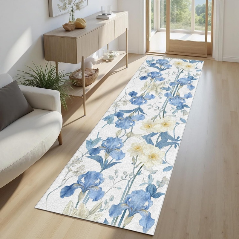Hall Commercial Printing - سجادة زهرية أنيقة بتصميم زهرة السوسن