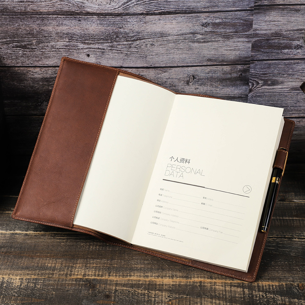 Commercial Printing Books - الرجعية جلد طبيعي غطاء الكتاب كم